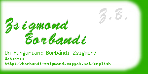 zsigmond borbandi business card